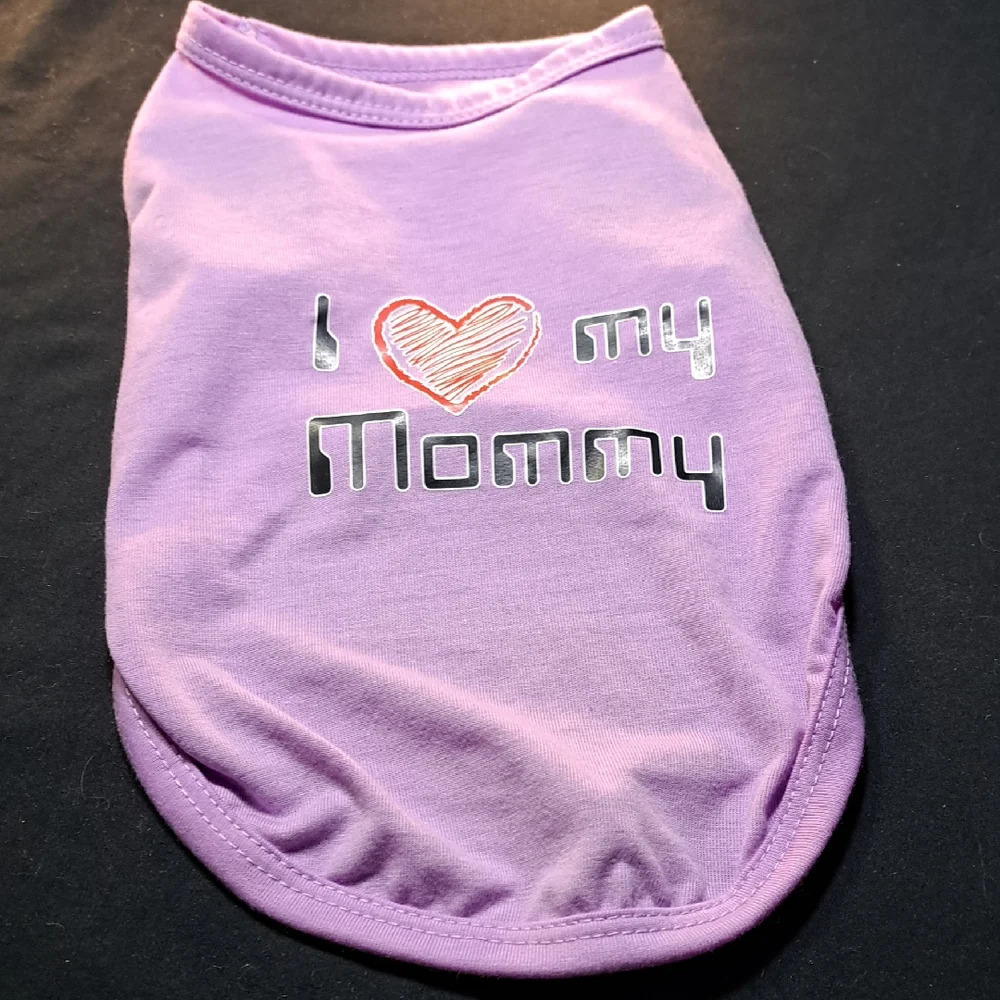 Purple Dog Shirt with Heart Design